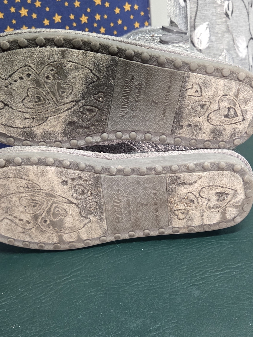 **Muk Luks Gray Knit Button-Accent Winter Boots** - Picture 6 of 9